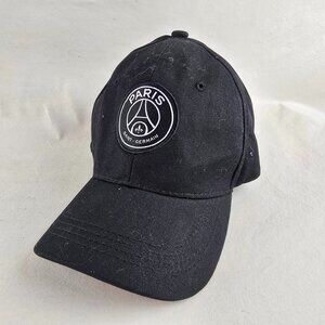 Paris Saint Germain PSG Cap Mens Black Adjustable Hat Soccer Logo One Size Some